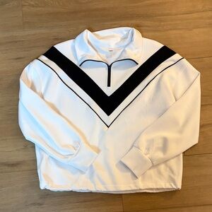 Chic White and Black Women's Sweatshirt